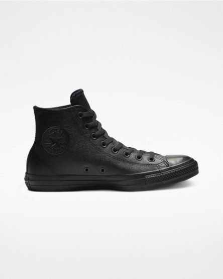 Zapatillas Altas Converse Chuck Taylor All Star Cuero Mujer Negras | PE 8W7L40